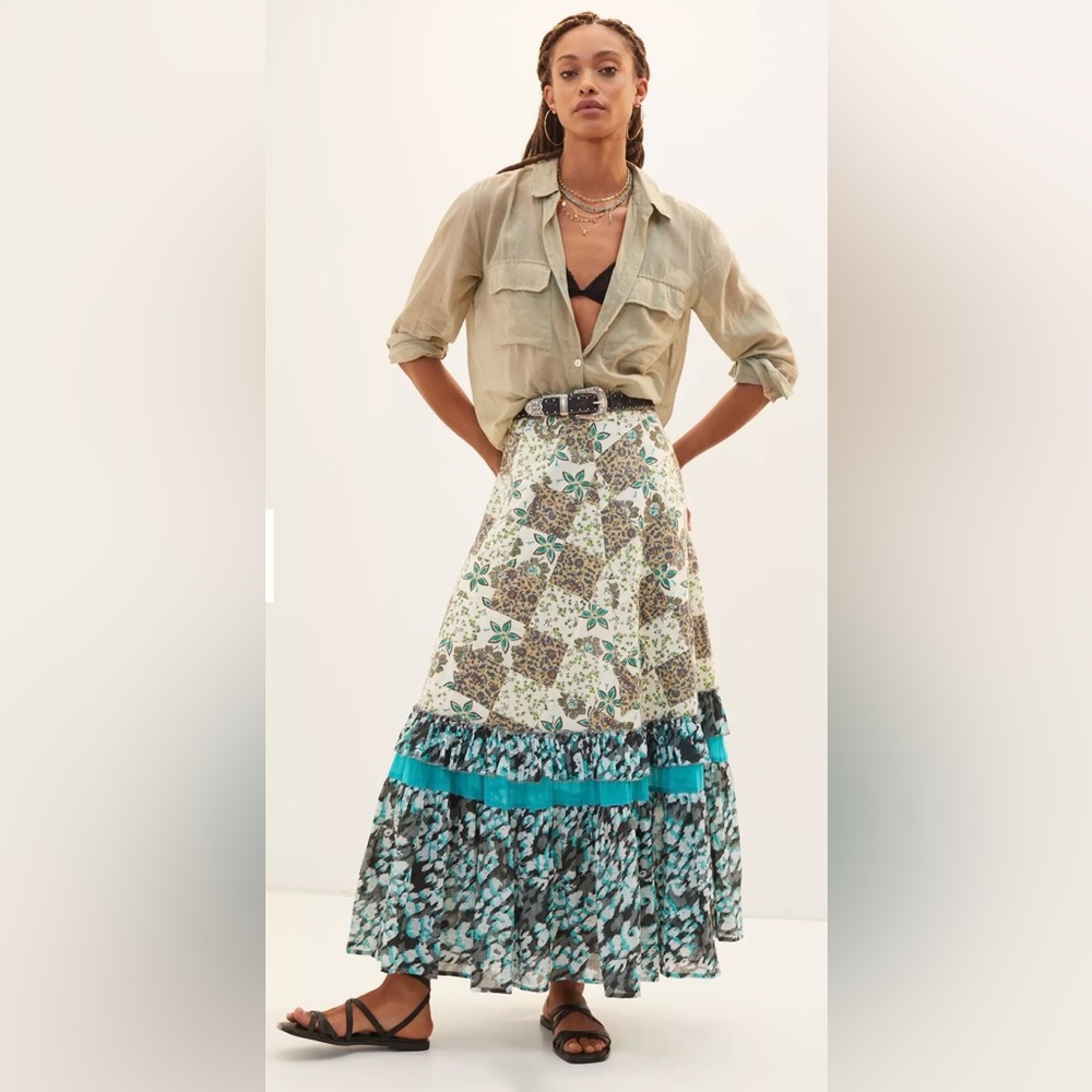 Floral Patchwork Maxi Skirt Anthropologie by Raga - Picture 3 of 3